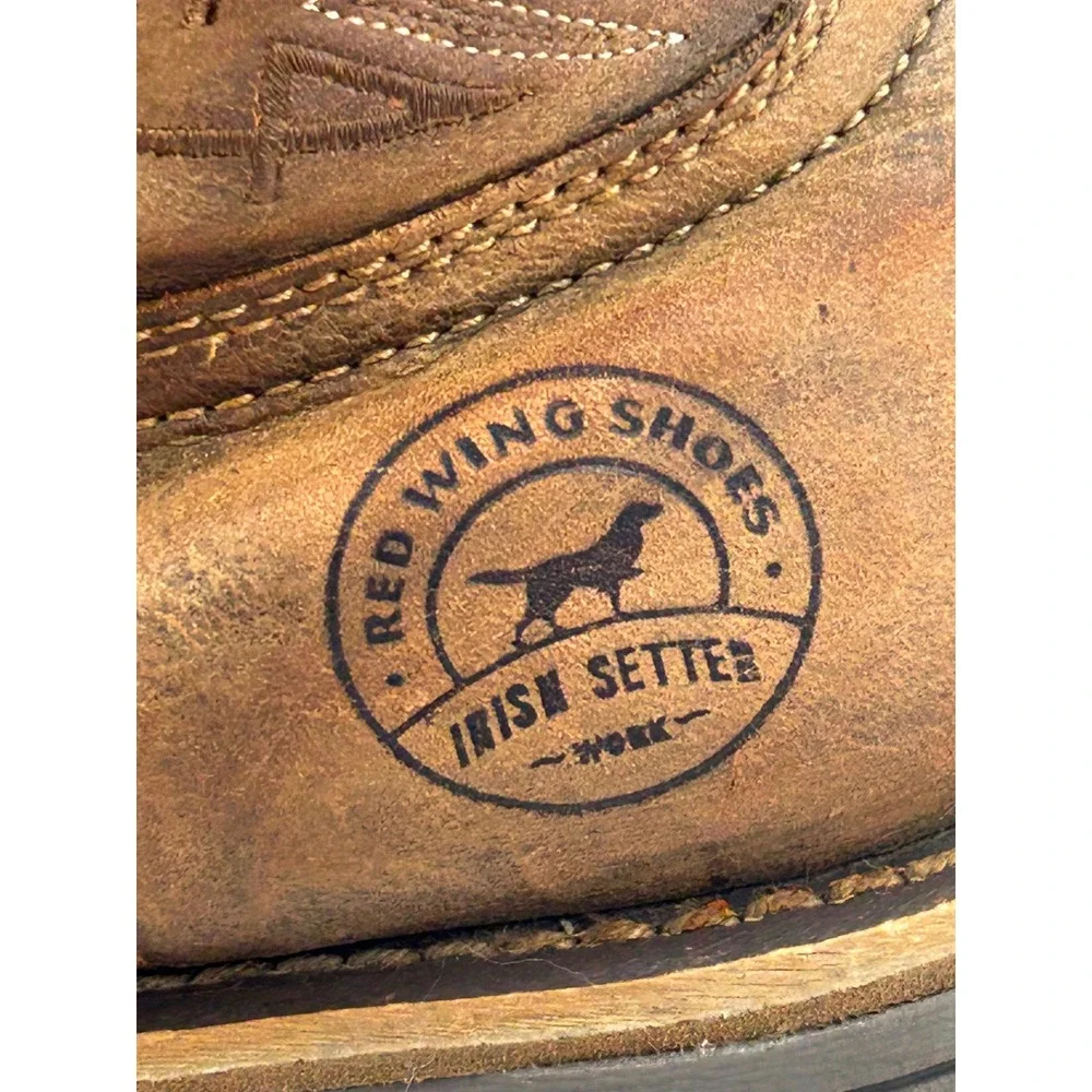 Irish Setter Marshall 83912 Steel Toe Brown Leather Western Work Boots Mens 13 D